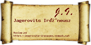 Jagerovits Iréneusz névjegykártya